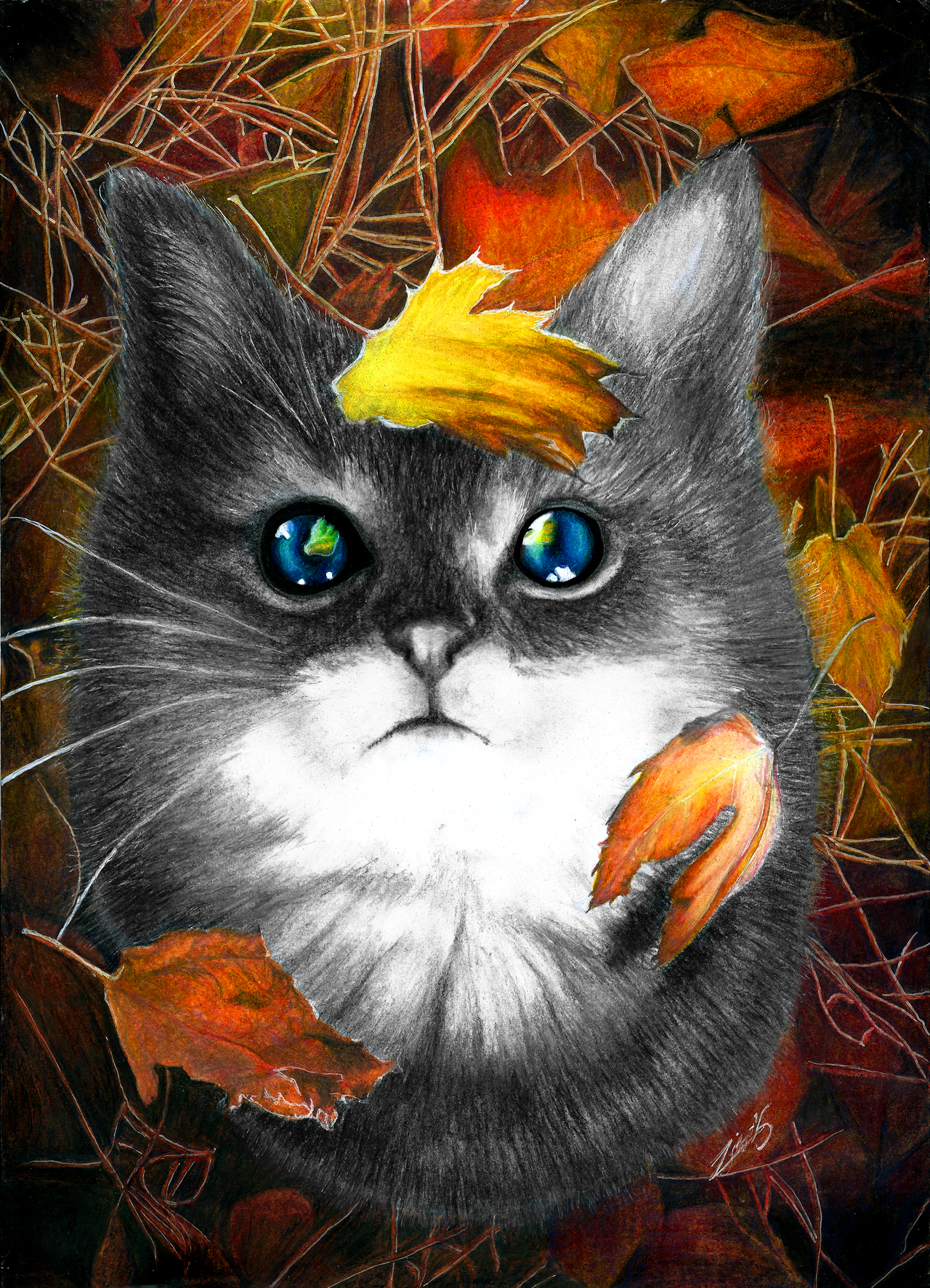 Autumn Cat by Yankeestyle94 on DeviantArt
