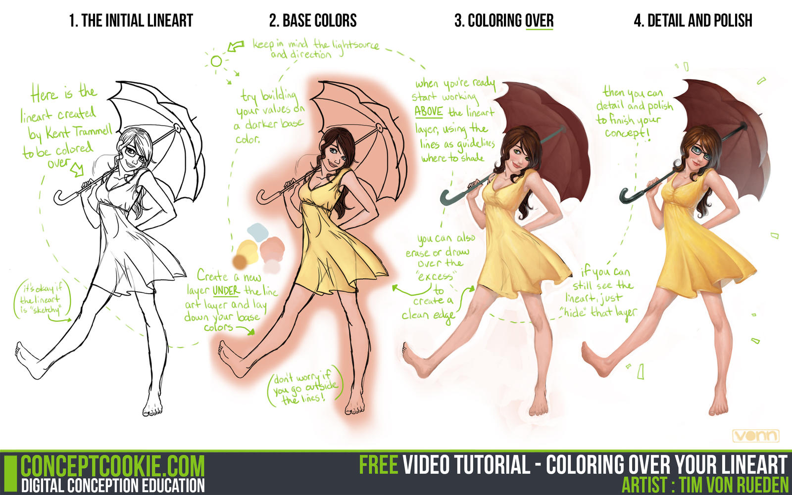 Tutorial Coloring Over Your Lineart by CGCookie on DeviantArt