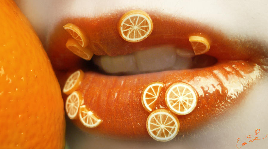 Orange lip art by Chuchy5