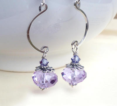 Lilac purple sterling silver earrings by CreativityJewellery on DeviantArt