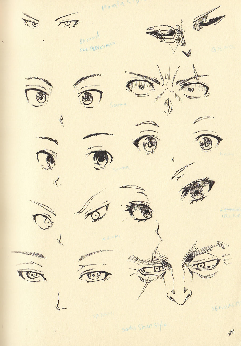Sketch 20: Eyes and Nose by Shiryu37 on DeviantArt