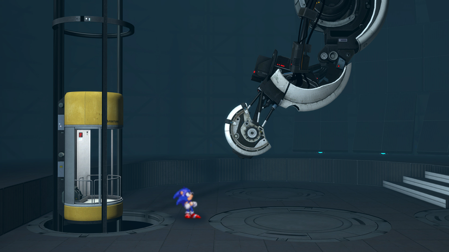 If Old games met new games: Sonic and GLaDOS by 
