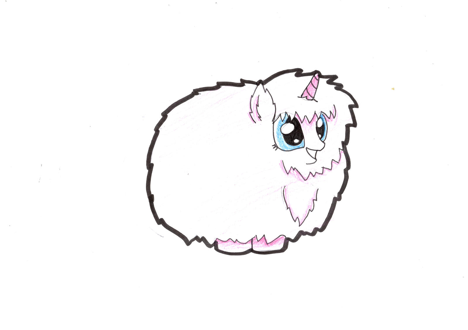 a drawing a day: day 19: pink fluffy unicorn by ...